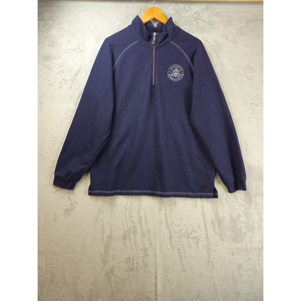 Vintage Akwa US House of Representatives 1/4 Zip Mens XL Navy Shirt